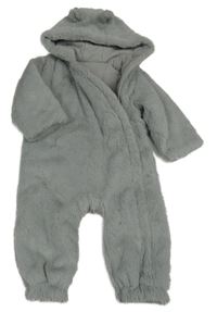 Šedá chlupatá zateplená kombinéza Tu