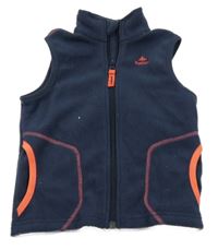 Tmavomodrá fleecová funkční propínací vesta Quechua