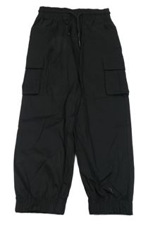 Černé plátěné cargo kalhoty Terranova