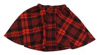 Červeno-černá károvaná sukně 