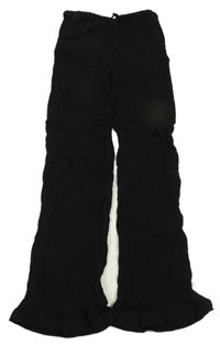 Černé žebrované kalhoty H&M