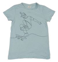 Světlemodré tričko se skateboardistou L&D