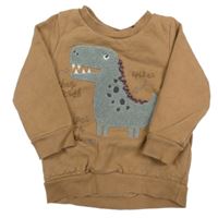 Světlehnědá mikina s dinosaurem Nutmeg
