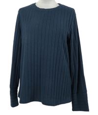 Dámský tmavomodrý žebrovaný svetr Shein