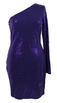 Dámská fialová flitrová šatová tunika Primark