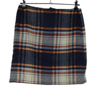 Dámská tmavomodro-barevná kostkovaná vlněná sukně M&S