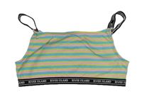 Modro-růžový pruhovaný crop top River Island
