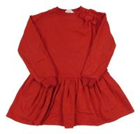 Červené teplákové šaty s mašlí H&M