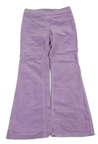 Lila manšestrové flare kalhoty M&S