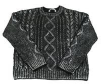Černo-stříbrný svetr M&S