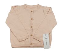 Nové - Světlerůžový propínací svetr George