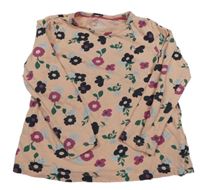 Světlerůžové triko s kytičkami Lupilu