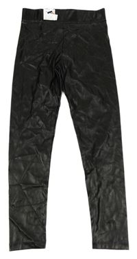 Nové - Černé koženkové legíny Dunnes