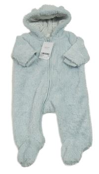 Nové - Světlemodrá chlupatá kombinéza s kapucí Next