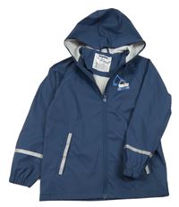 Tmavomodrá nepromokavá bunda s bagrem a kapucí Lupilu