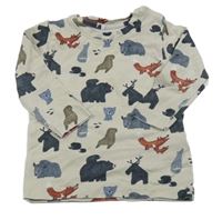 Béžové triko se zvířátky Name it 