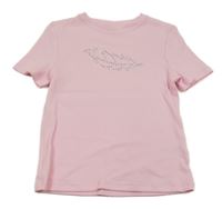 Světlerůžové žebrované tričko s kamínky F&F