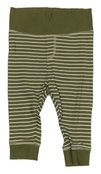 Khaki-bílé pruhované lehké tepláky Liegelind