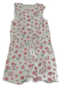 Bílo-květovaný kraťasový overal C&A