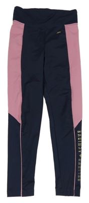 Tmavomodro-růžové sportovní legíny Primark