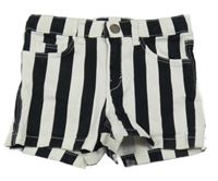 Černo-bílé pruhované plátěné kraťasy H&M