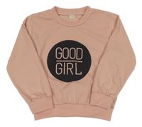 Světlerůžová mikina s nápisem 