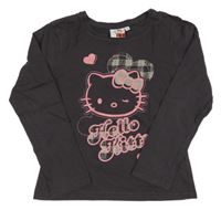Tmavošedé triko s Hello Kitty 