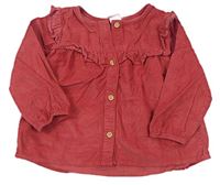 Červená manšestrová tunika s volánky H&M