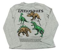 Šedé melírované triko s dinosaury H&M