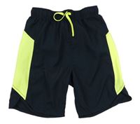 Tmavomodro-limetkové sportovní kraťasy H&M