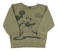 Khaki mikina s Mickeym zn. Primark