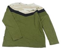 Khaki-černo-army triko George