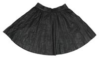 Černá kolová koženková sukně Zara