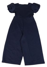 Tmavomodrý culottes overal s balonovými rukávy Next 