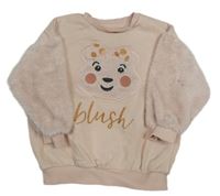 Světlerůžová mikina s Pudsey a chlupatými rukávy zn. George 