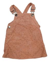 Světlerůžové manšestrové šaty s puntíky Primark