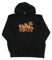 Černá mikina s nápisem a kapucí 