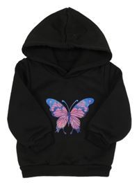 Černá mikina s motýlem a kapucí 