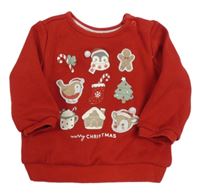 Červená mikina s vánočním motivem C&A