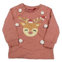 Starorůžová mikina se sobem Alive