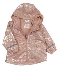 Světlerůžovo-stříbrná nepromokavá jarní bunda Ergee