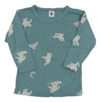 Modré triko s Yettim Petit Bateau