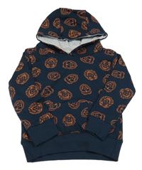 Tmavomodrá mikina s lvíčky a kapucí Lemon Beret 