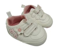 Nové - Bílé koženkové capáčky s kytičkami Primark vel. 17