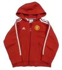 Červená propínací fotbalová mikina s kapucí Adidas