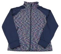 Tmavomodro-barevná melírovaná propínací sportovní mikina Yigga 