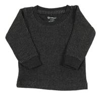 Tmavošedé žebrované mikinotriko Moonkids 