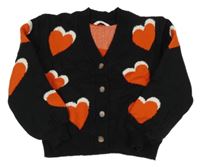 Černý propínací svetr se srdíčky M&S