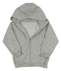 Šedá melírovaná propínací mikina s kapucí Matalan