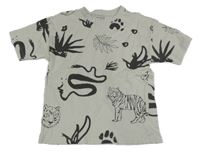 Béžové tričko se zvířátky Reserved